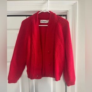 donagain red cardigan size small
